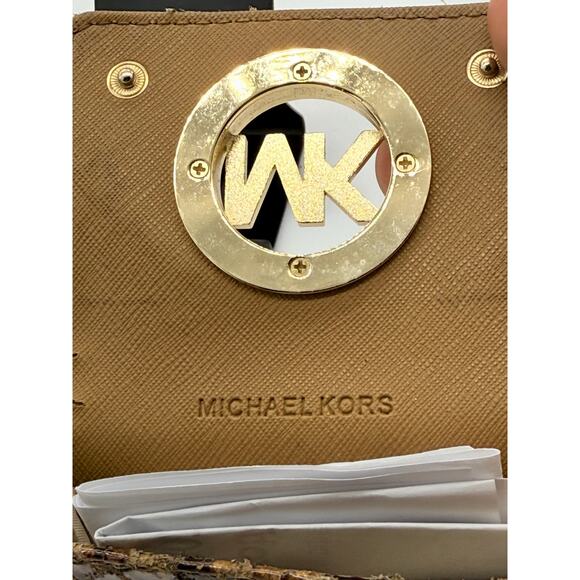 RETAIL $150 MICHAEL KORS Exotic Python Compact Card holder*Authenticated* - Picture 6 of 9